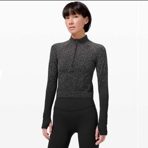 Lululemon Athletica Black Patterned Long Sleeve Top